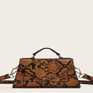 Snakeskin Print Satchel Handbag